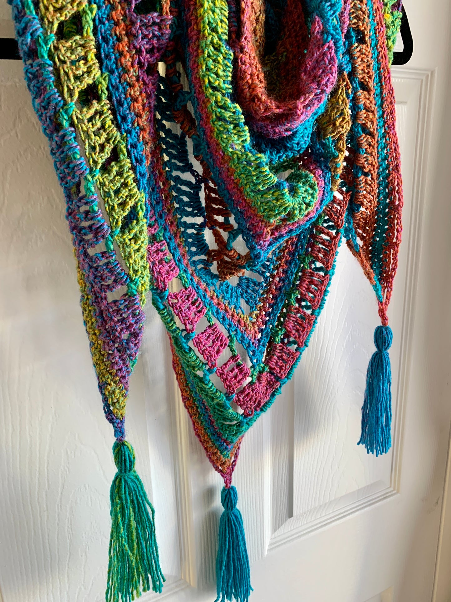 Rainbow Sprinkles Handmade Crochet Wrap - Shawl - Scarf