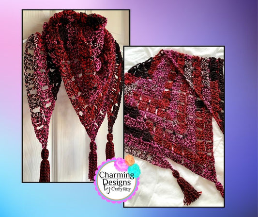 Valentine Handmade Crochet Wrap - Shawl - Scarf