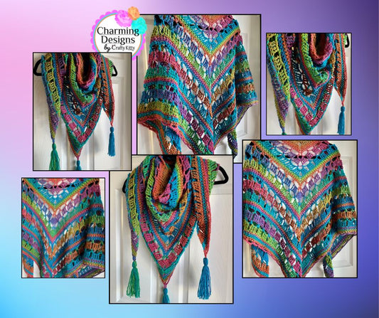 Rainbow Sprinkles Handmade Crochet Wrap - Shawl - Scarf