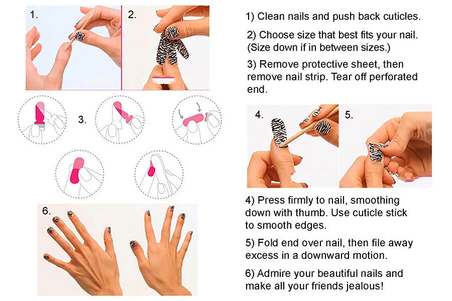 Stripes and Polka Dots - Nail Wrap - Nail Sticker - Peel & Stick Nails