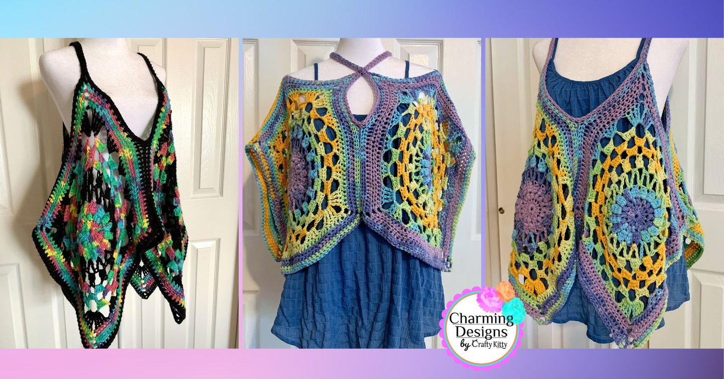 Go With The Flow Tank Top & Poncho Dual Crochet Pattern - DIGITAL DOWNLOAD ONLY