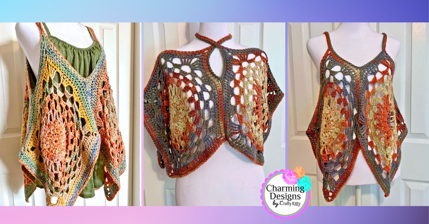 Go With The Flow Tank Top & Poncho Dual Crochet Pattern - DIGITAL DOWNLOAD ONLY