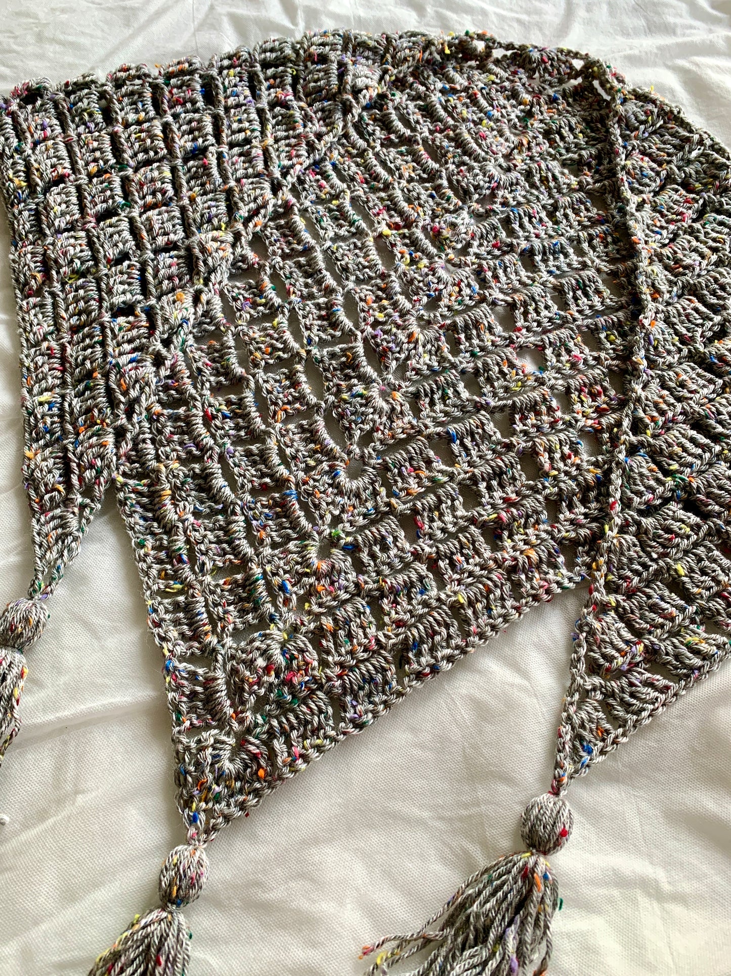 Stoney Tweed Handmade Crochet Wrap - Shawl - Scarf