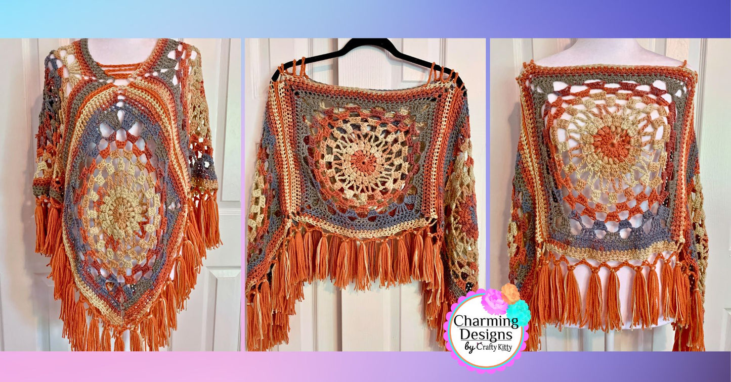 Go With The Flow Tank Top & Poncho Dual Crochet Pattern - DIGITAL DOWNLOAD ONLY