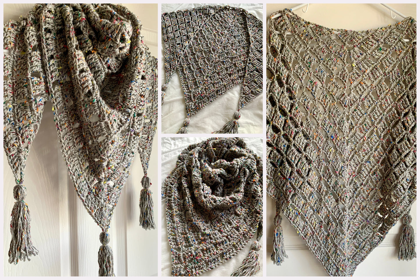 Stoney Tweed Handmade Crochet Wrap - Shawl - Scarf