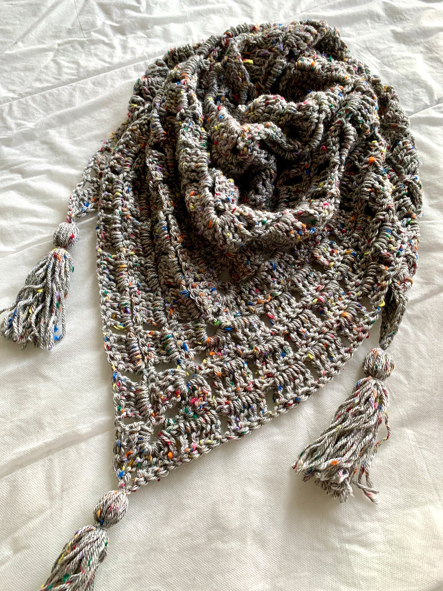 Stoney Tweed Handmade Crochet Wrap - Shawl - Scarf