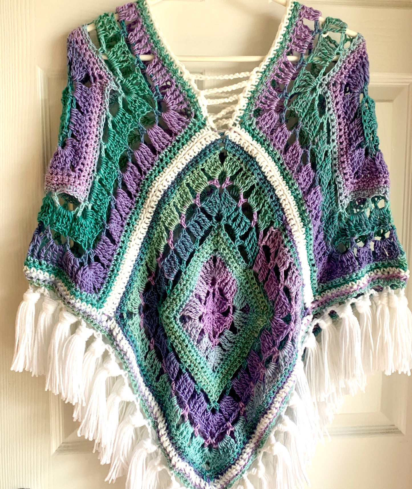 Blocks and Borders Poncho Crochet Pattern - PATTERN ONLY - Crochet Pattern With Photos & Instructions