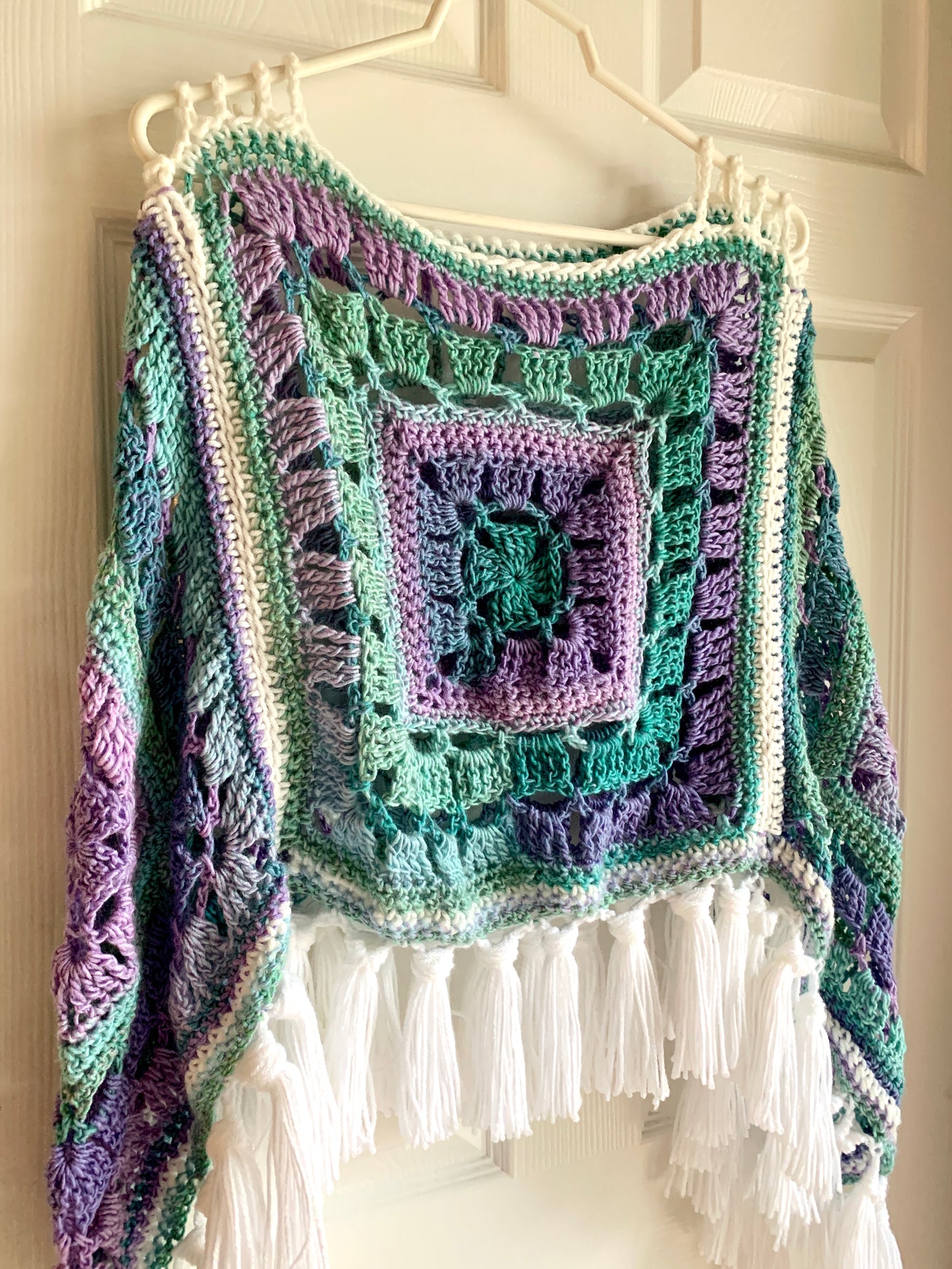 Blocks and Borders Poncho Crochet Pattern - PATTERN ONLY - Crochet Pattern With Photos & Instructions