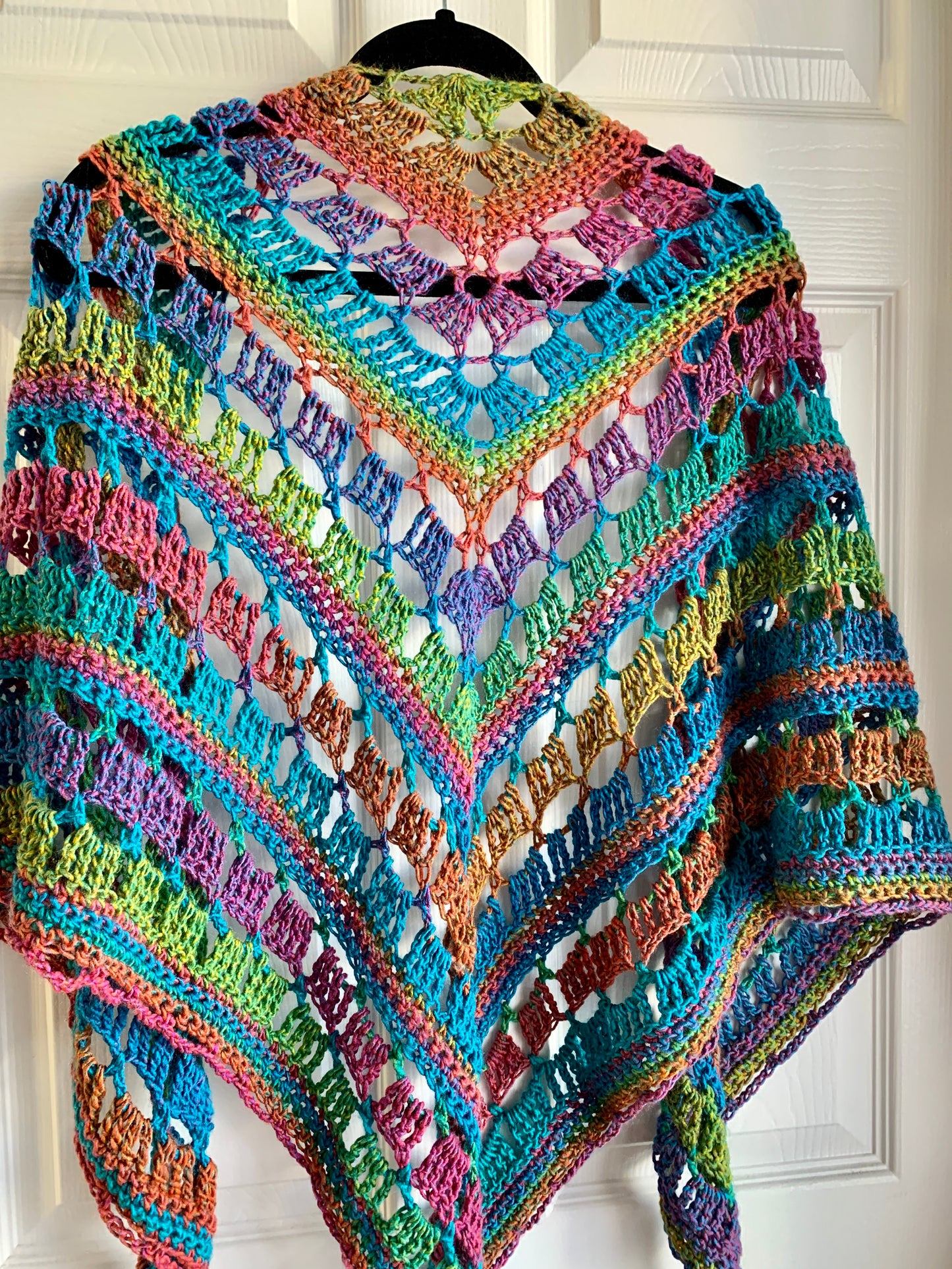 Blocks and Borders Shawl/Scarf Crochet Pattern - PATTERN ONLY - Crochet Pattern With Photos & Instructions