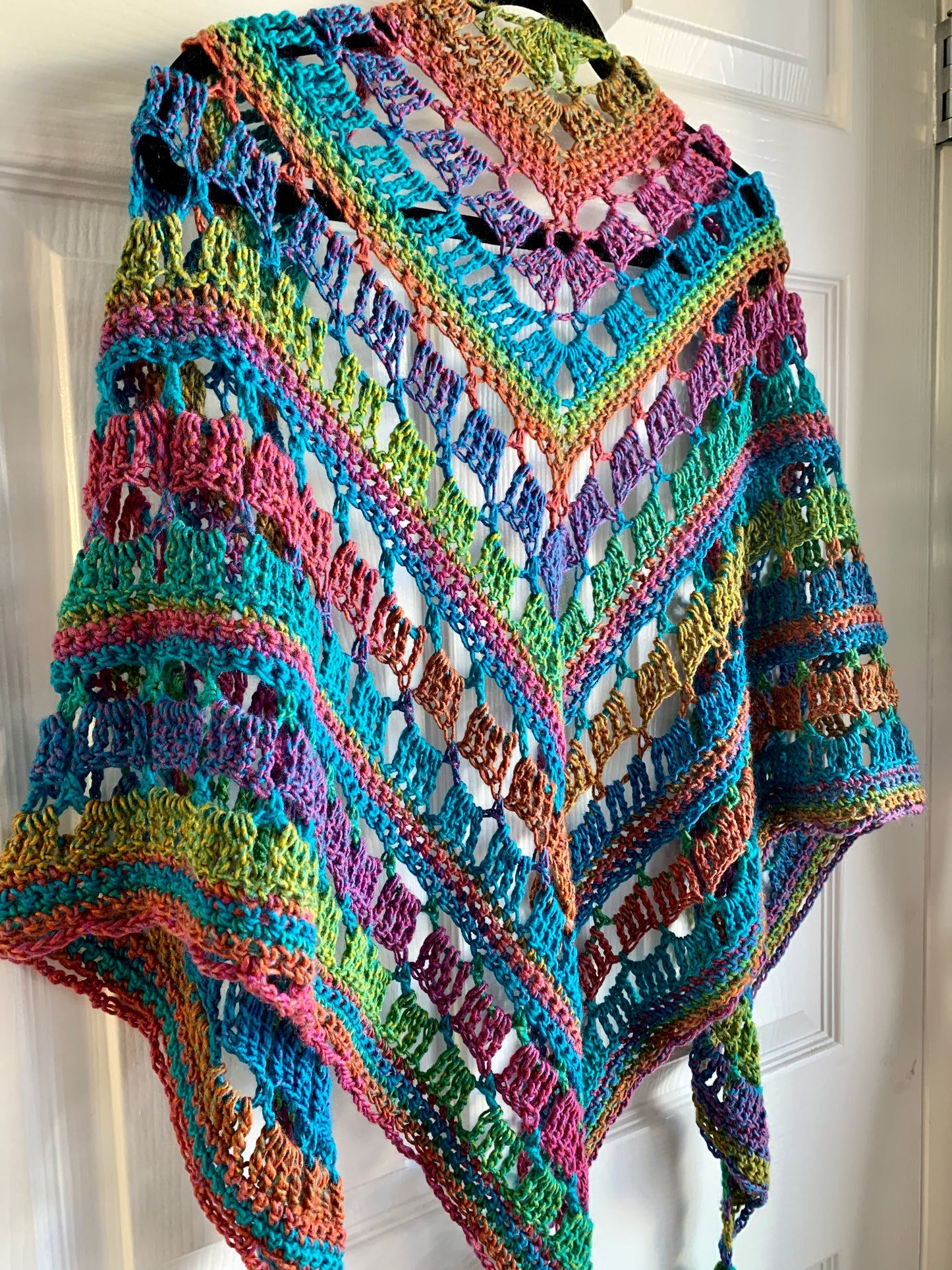 Rainbow Sprinkles Handmade Crochet Wrap - Shawl - Scarf