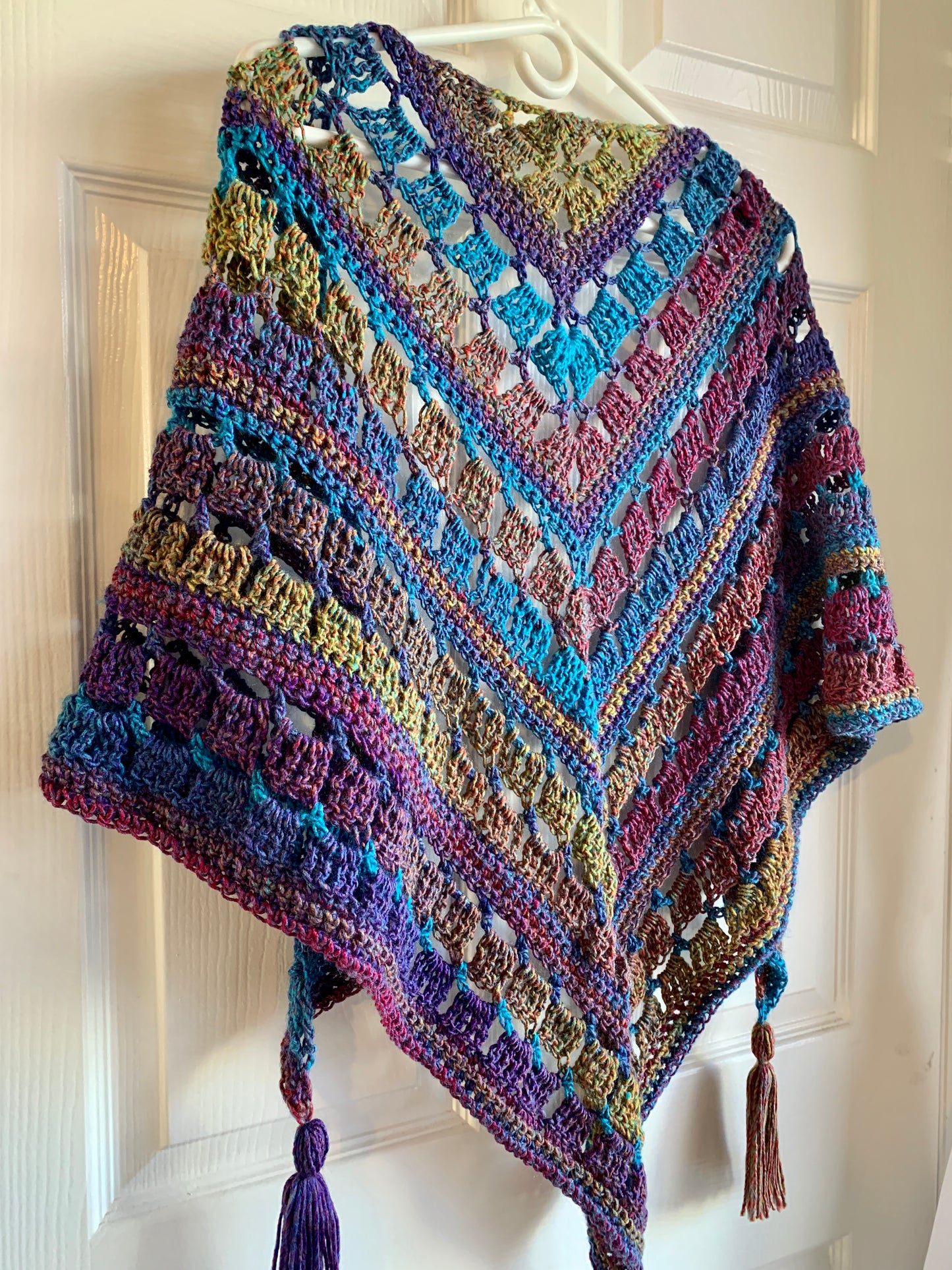 Blocks and Borders Shawl/Scarf Crochet Pattern - PATTERN ONLY - Crochet Pattern With Photos & Instructions