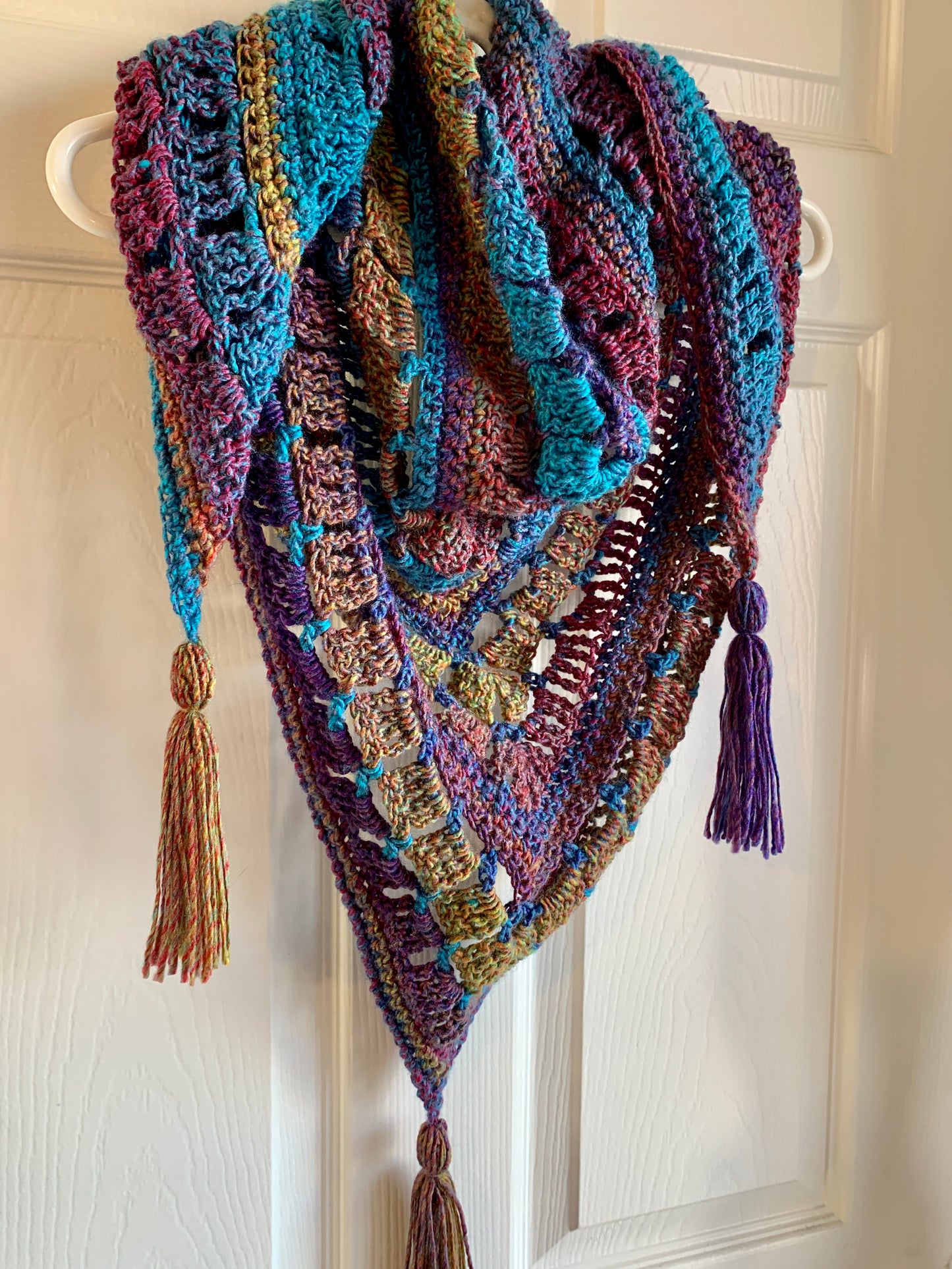 Blocks and Borders Shawl/Scarf Crochet Pattern - PATTERN ONLY - Crochet Pattern With Photos & Instructions