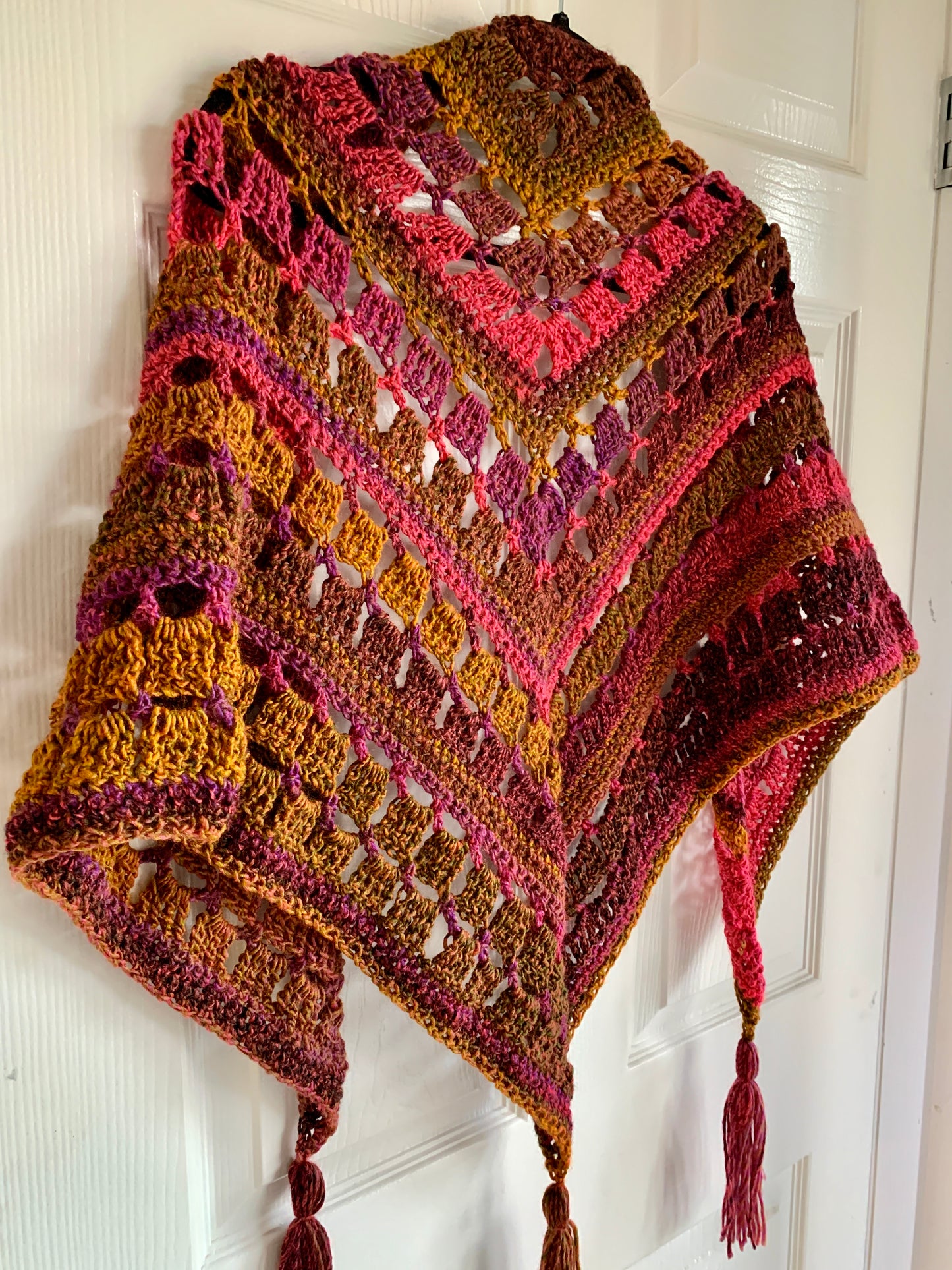 Blocks and Borders Shawl/Scarf Crochet Pattern - PATTERN ONLY - Crochet Pattern With Photos & Instructions