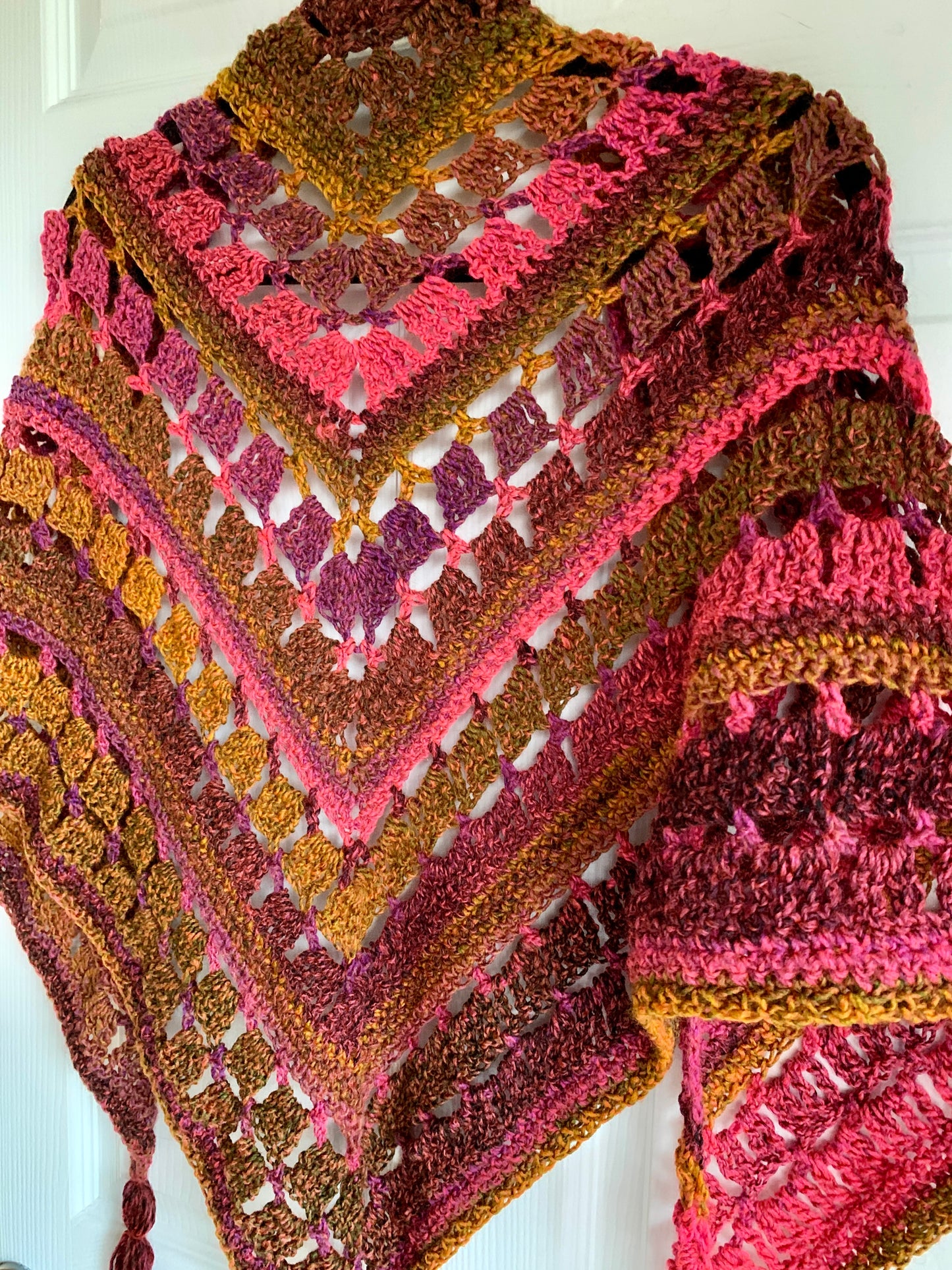 Blocks and Borders Shawl/Scarf Crochet Pattern - PATTERN ONLY - Crochet Pattern With Photos & Instructions