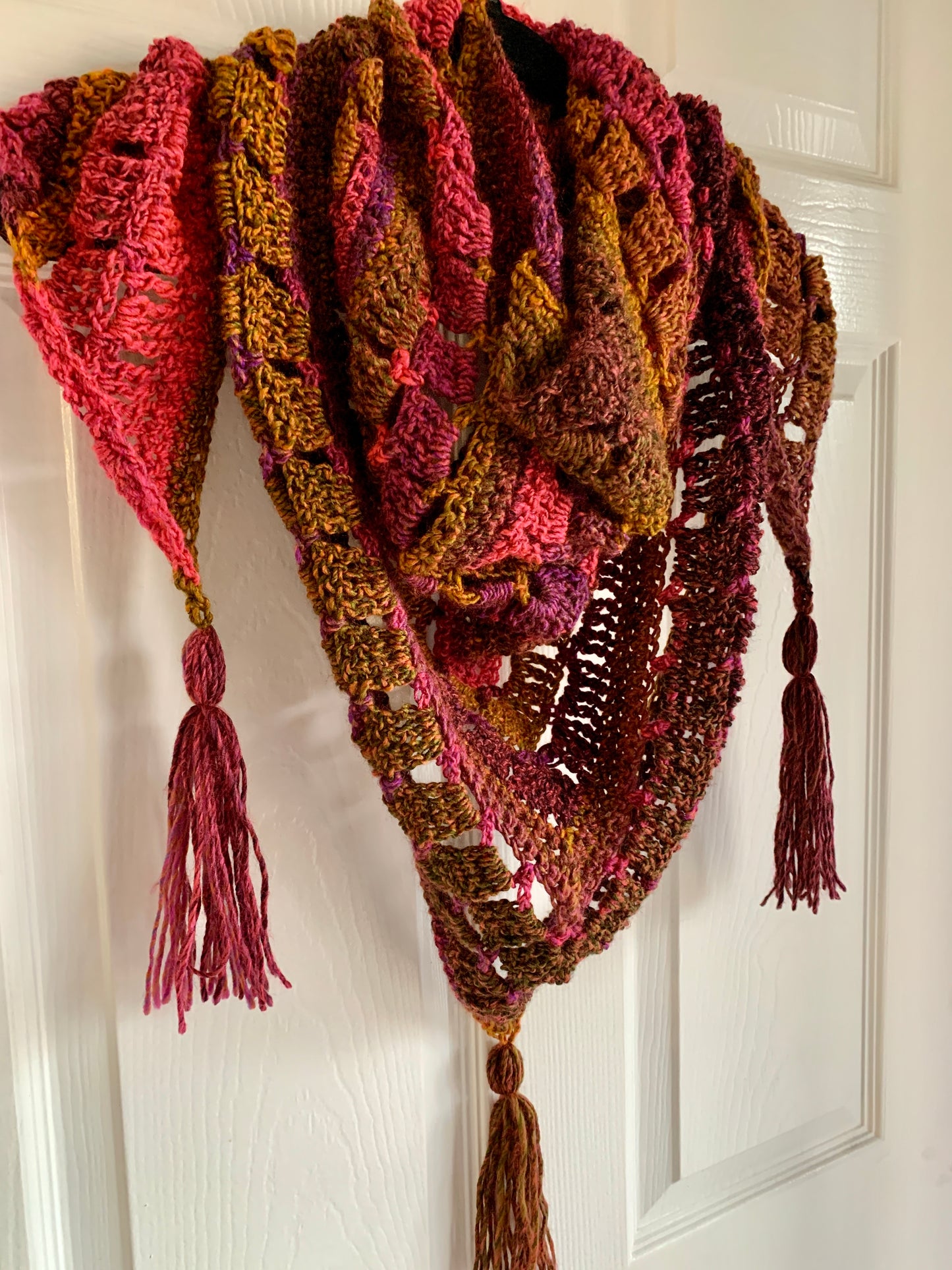 Blocks and Borders Shawl/Scarf Crochet Pattern - PATTERN ONLY - Crochet Pattern With Photos & Instructions