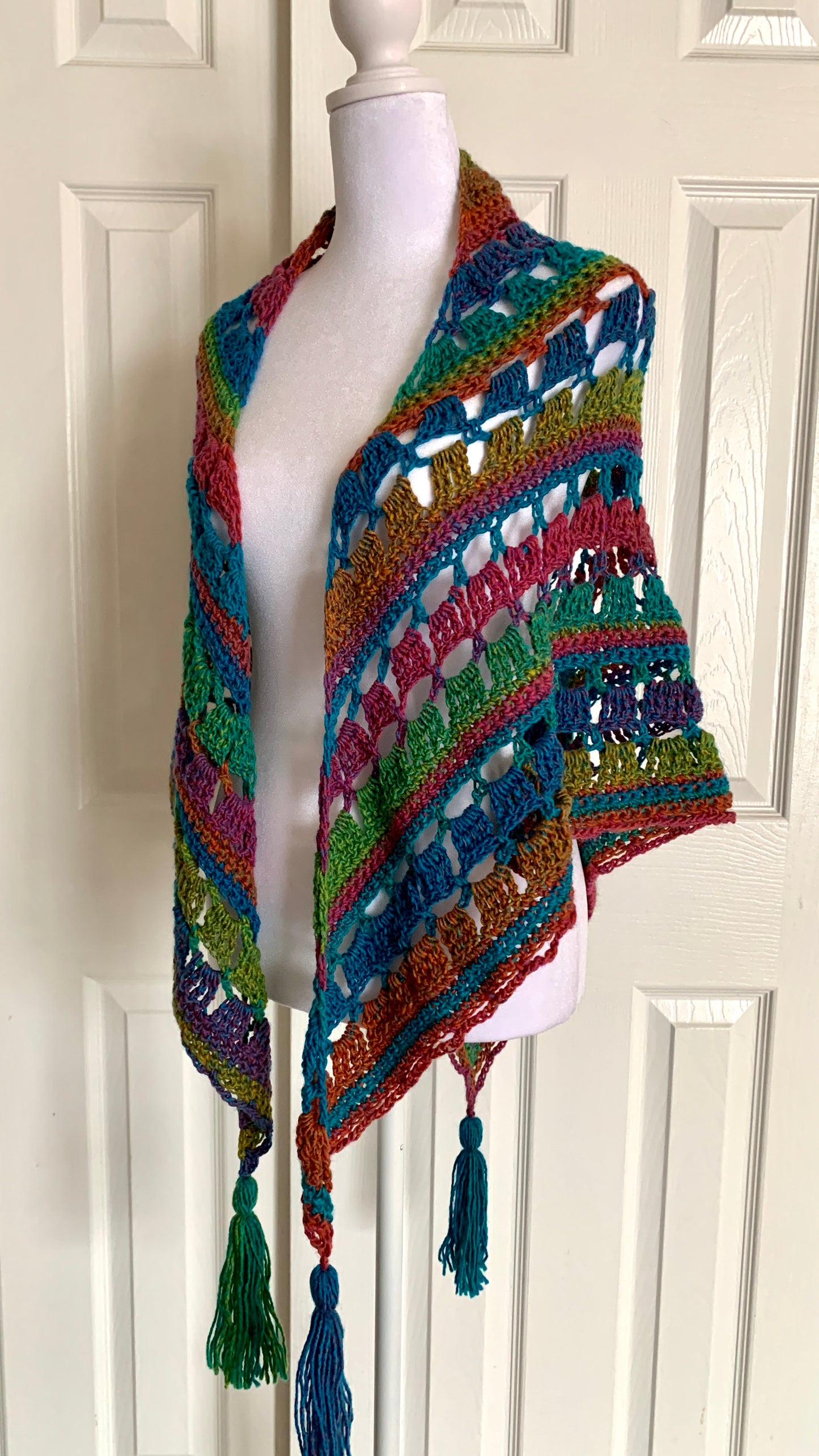 Blocks and Borders Shawl/Scarf Crochet Pattern - PATTERN ONLY - Crochet Pattern With Photos & Instructions