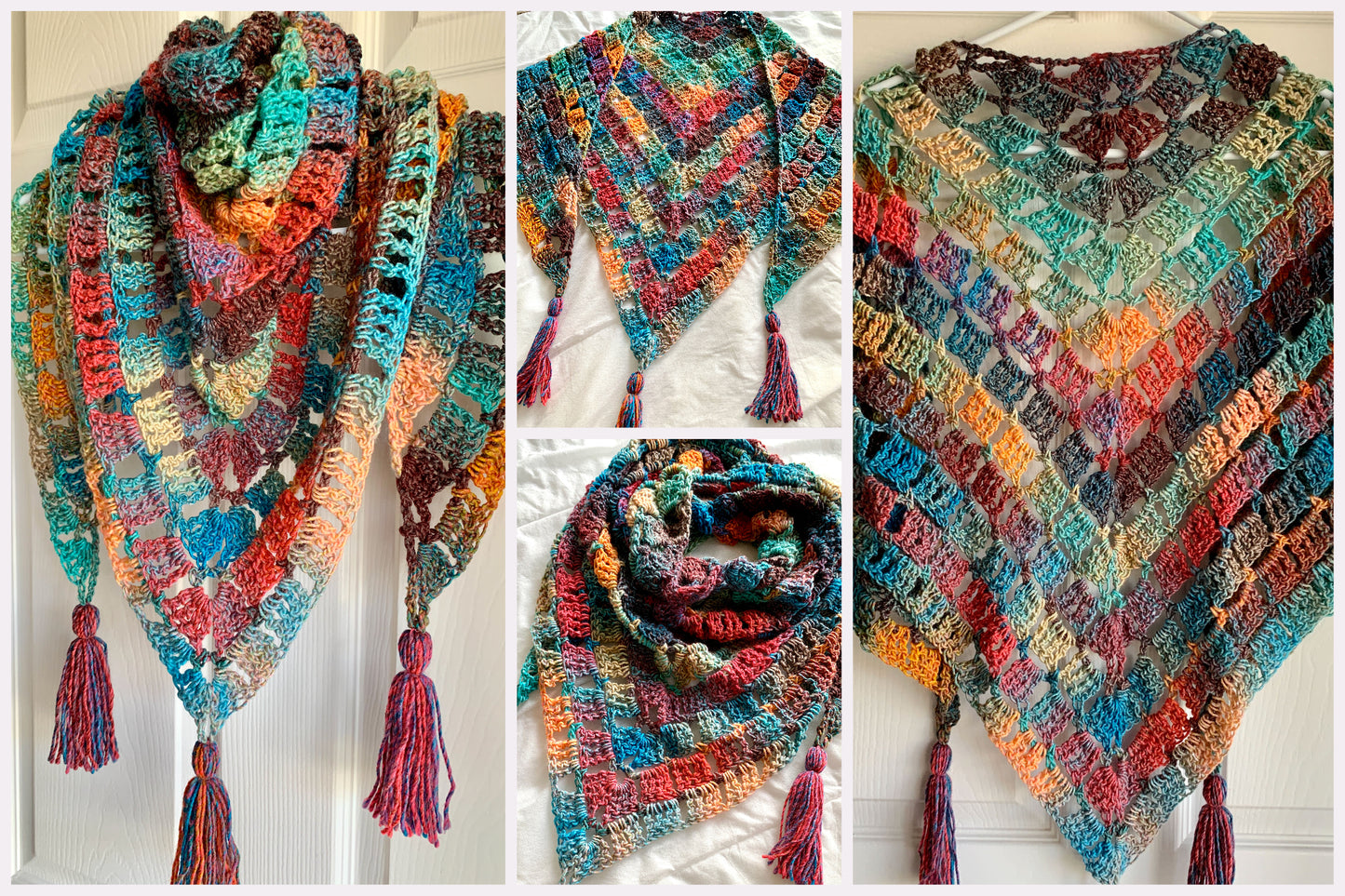 Block Stitch Shawl/Scarf Crochet Pattern - PATTERN ONLY - Crochet Pattern With Photos & Instructions