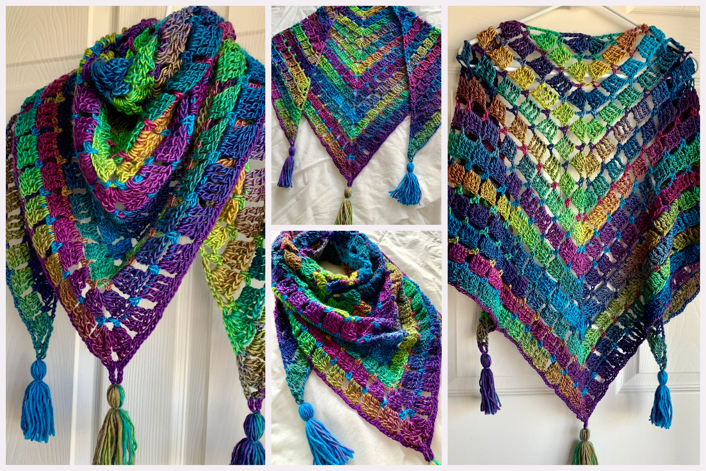 Block Stitch Shawl/Scarf Crochet Pattern - PATTERN ONLY - Crochet Pattern With Photos & Instructions