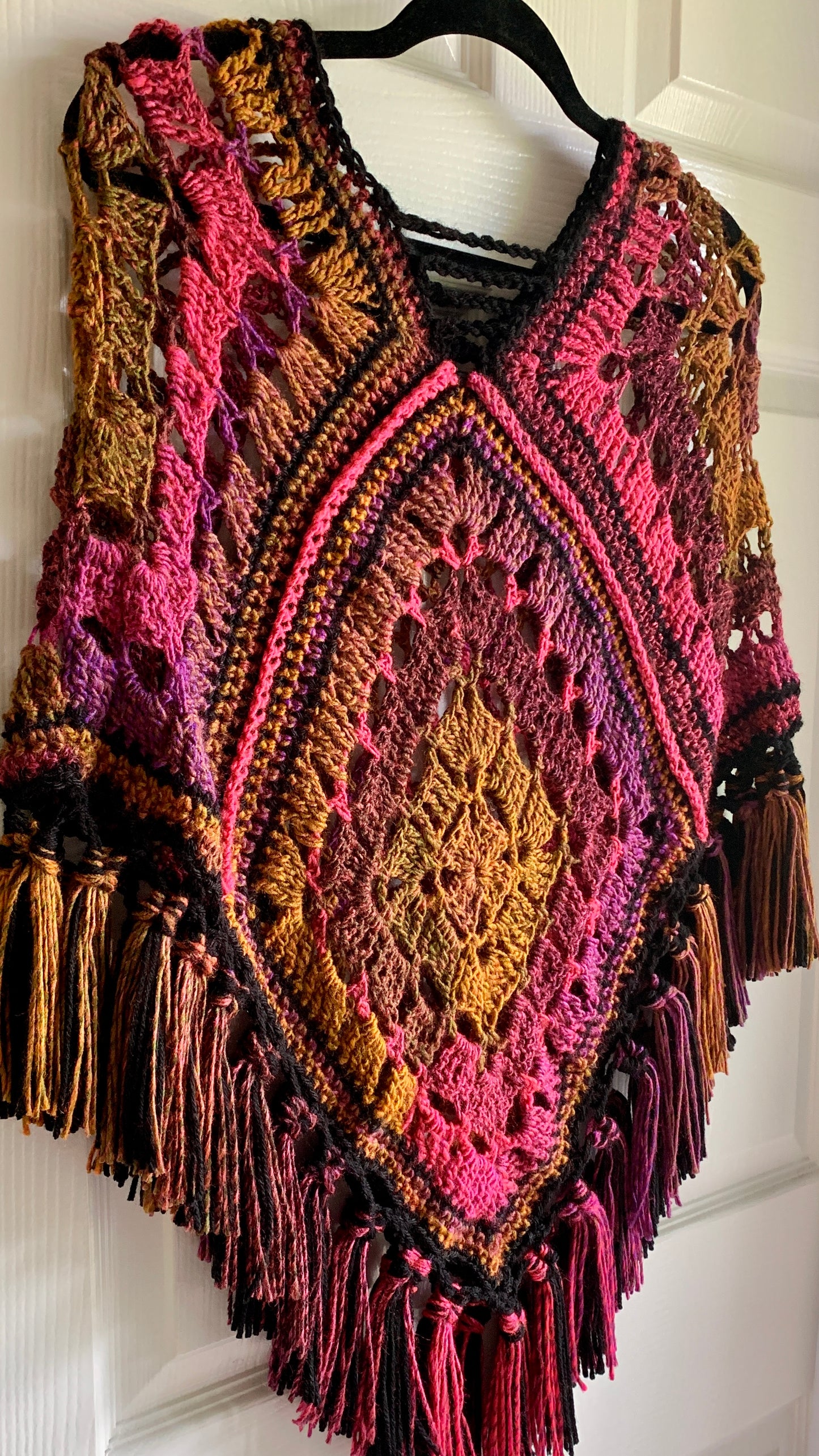 Marmalade Crocheted Poncho - Handmade Poncho