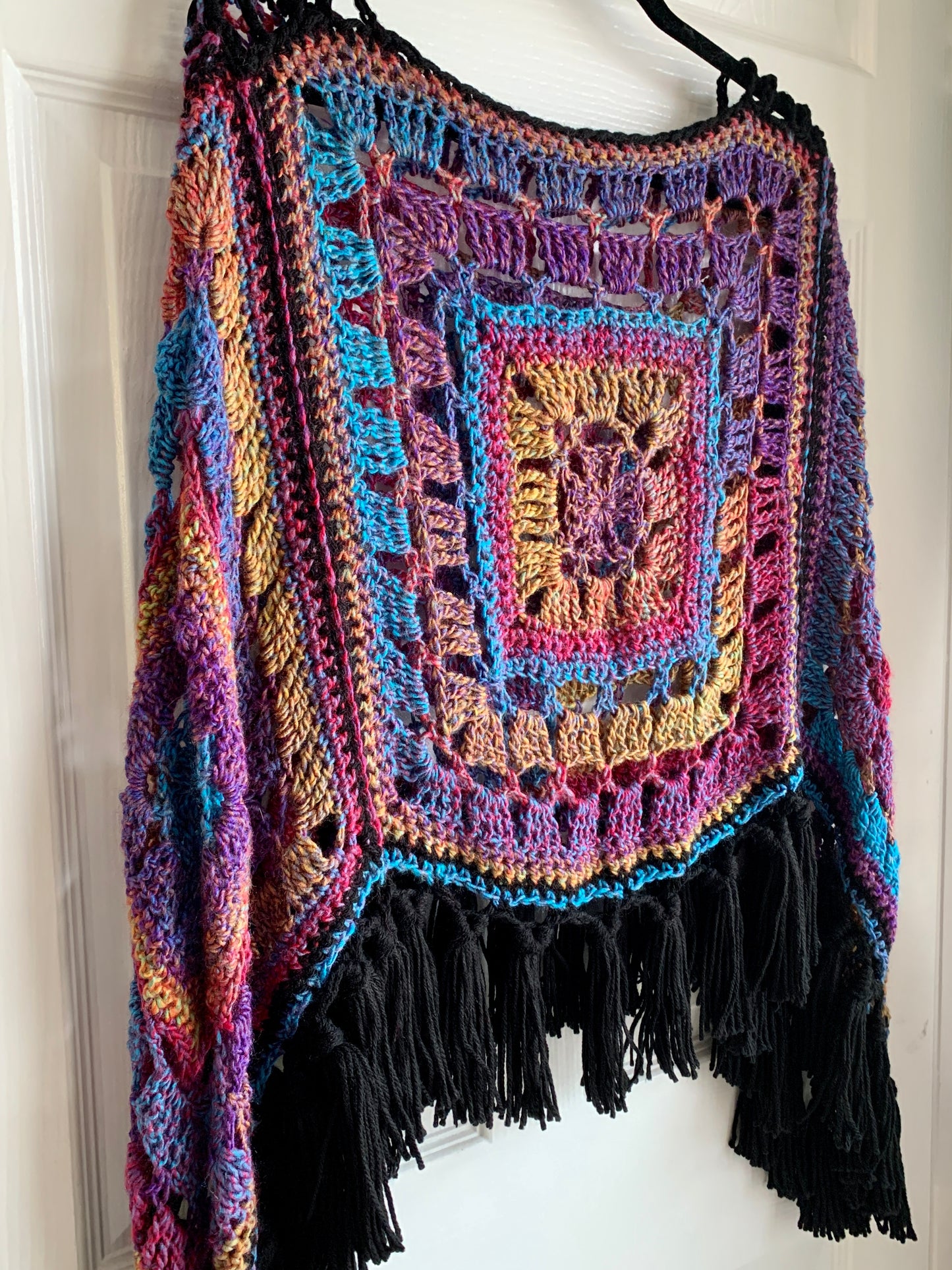 Carousel Crocheted Poncho - Handmade Poncho