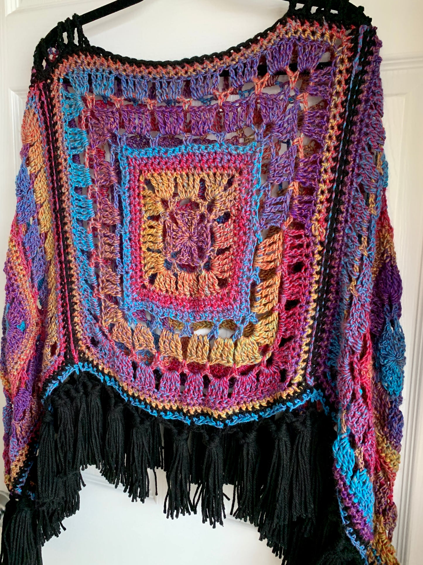 Carousel Crocheted Poncho - Handmade Poncho