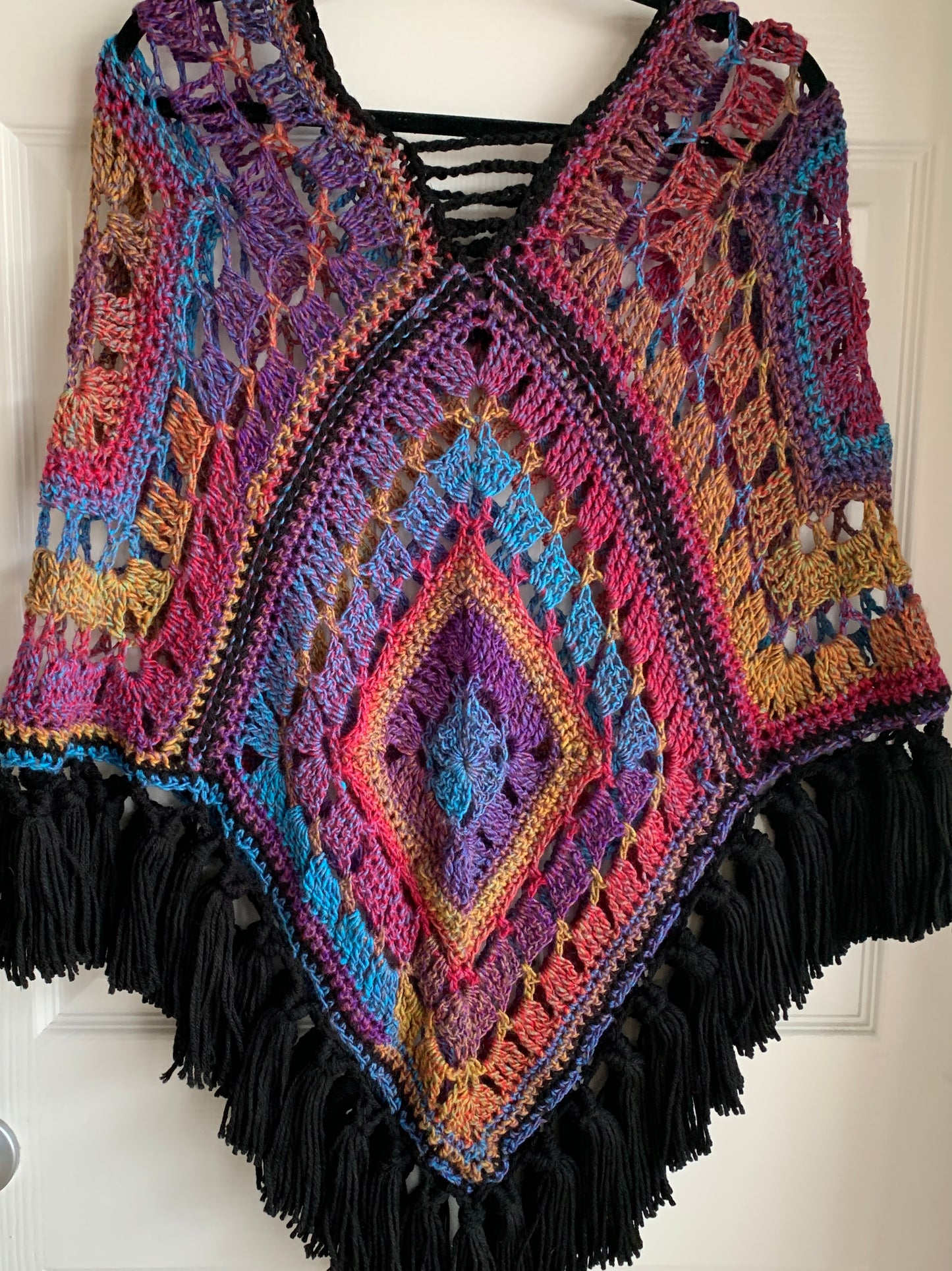 Carousel Crocheted Poncho - Handmade Poncho