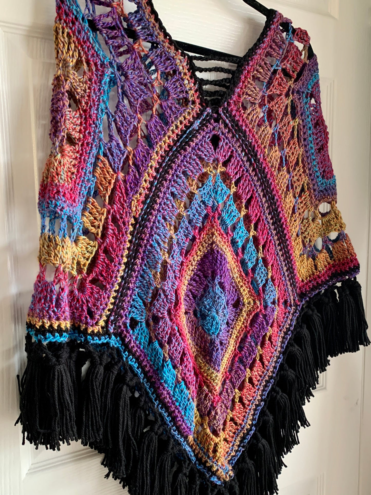 Carousel Crocheted Poncho - Handmade Poncho