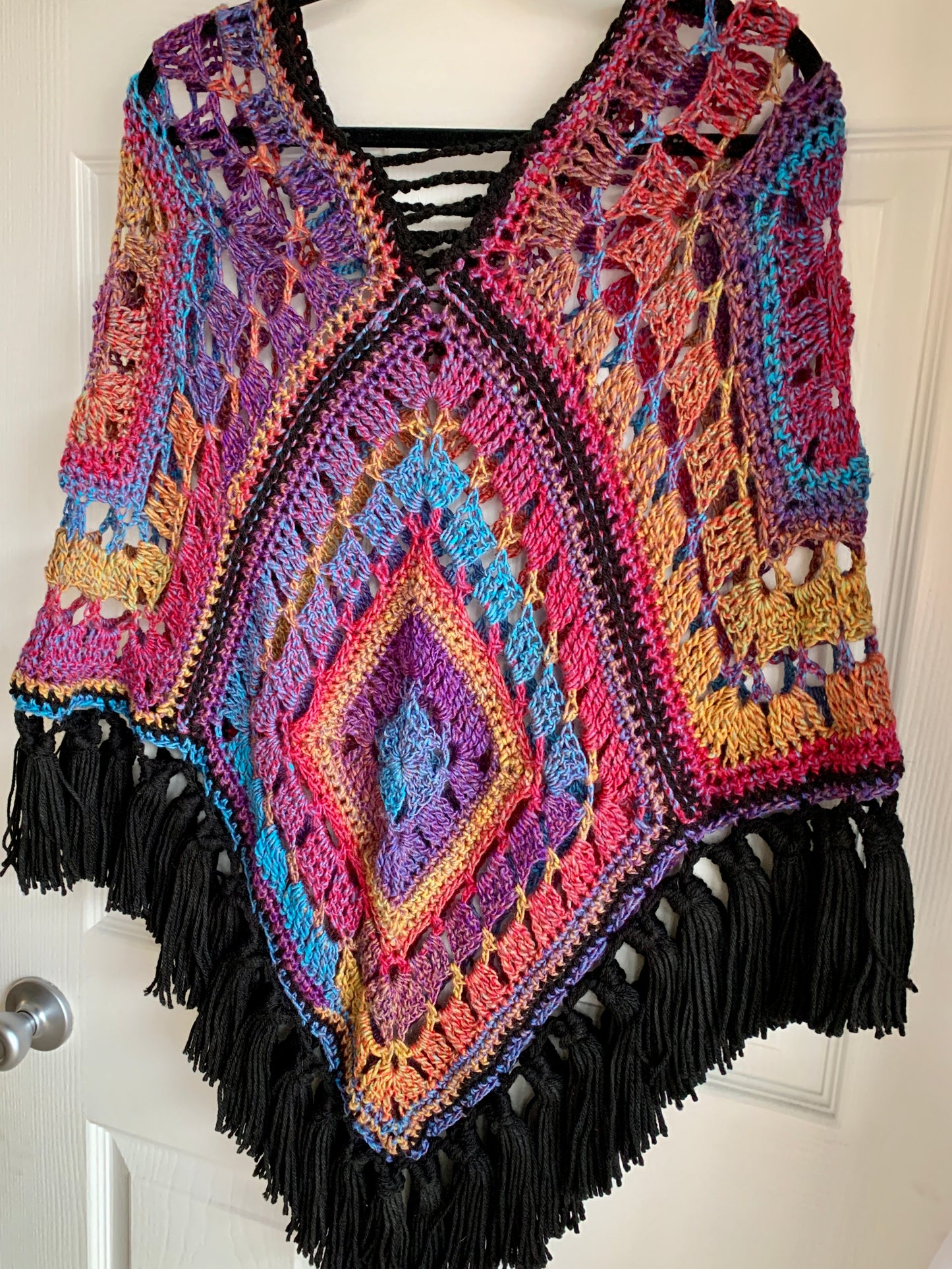 Carousel Crocheted Poncho - Handmade Poncho