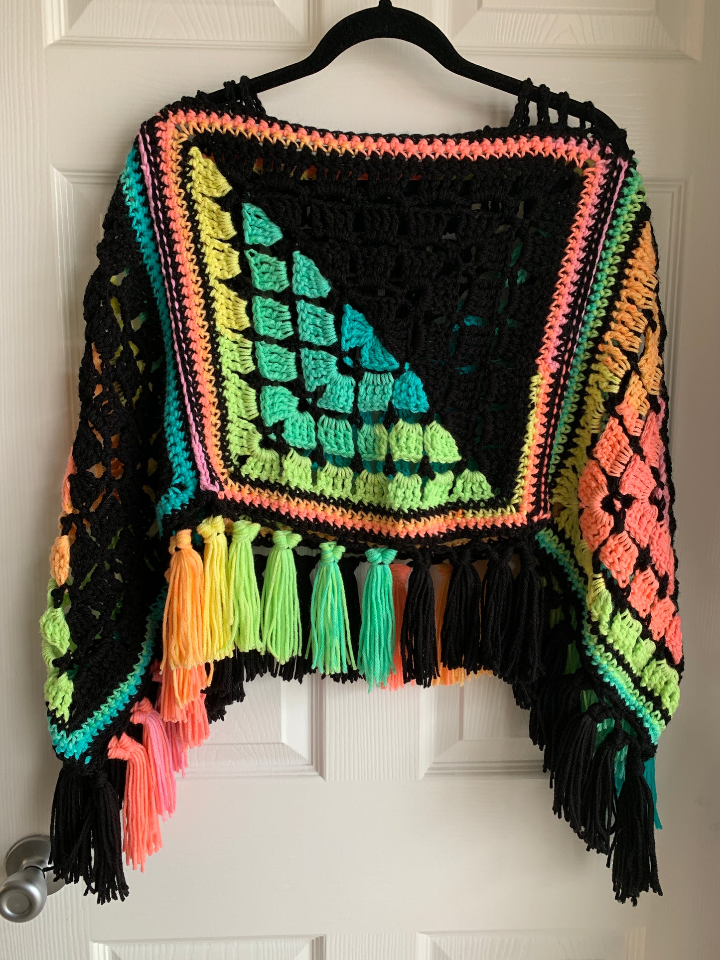 Blocks and Stripes Poncho Crochet Pattern - PATTERN ONLY - Crochet Pattern With Photos & Instructions