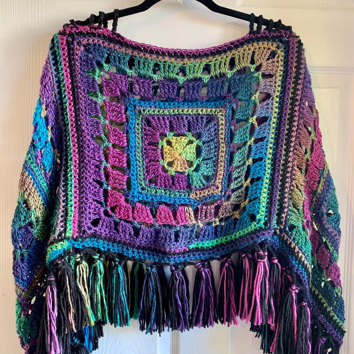 Blocks and Borders Poncho Crochet Pattern - PATTERN ONLY - Crochet Pattern With Photos & Instructions