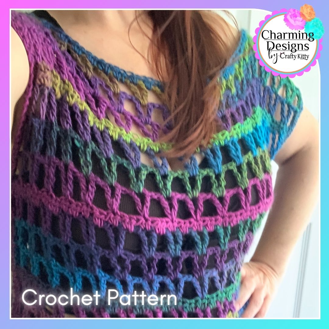 Mesh Top Crochet Pattern - PATTERN ONLY - Crochet Pattern With Photos & Instructions