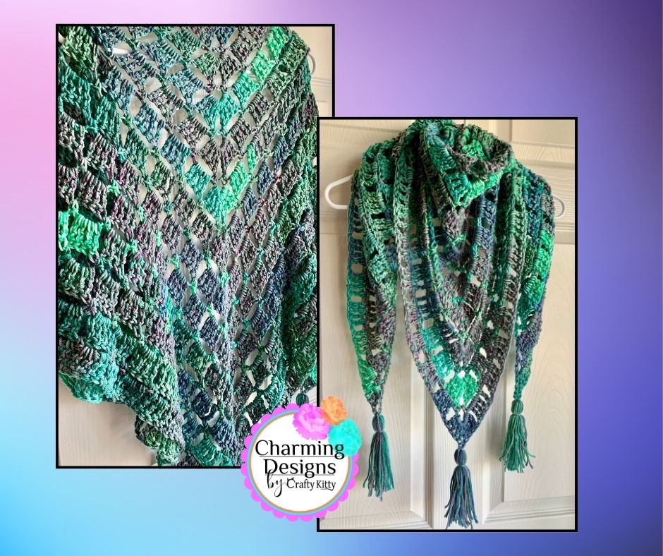 Block Stitch Shawl/Scarf Crochet Pattern - PATTERN ONLY - Crochet Pattern With Photos & Instructions