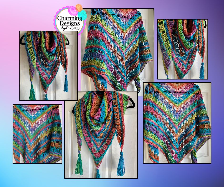 Rainbow Sprinkles Handmade Crochet Wrap - Shawl - Scarf