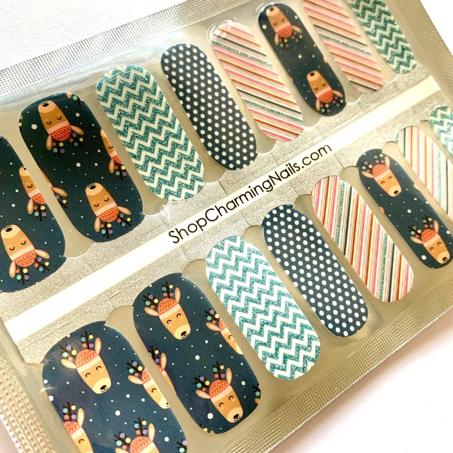 Reindeer - Nail Polish Wrap - Nail Polish Sticker - Nail Art - Nail Wrap