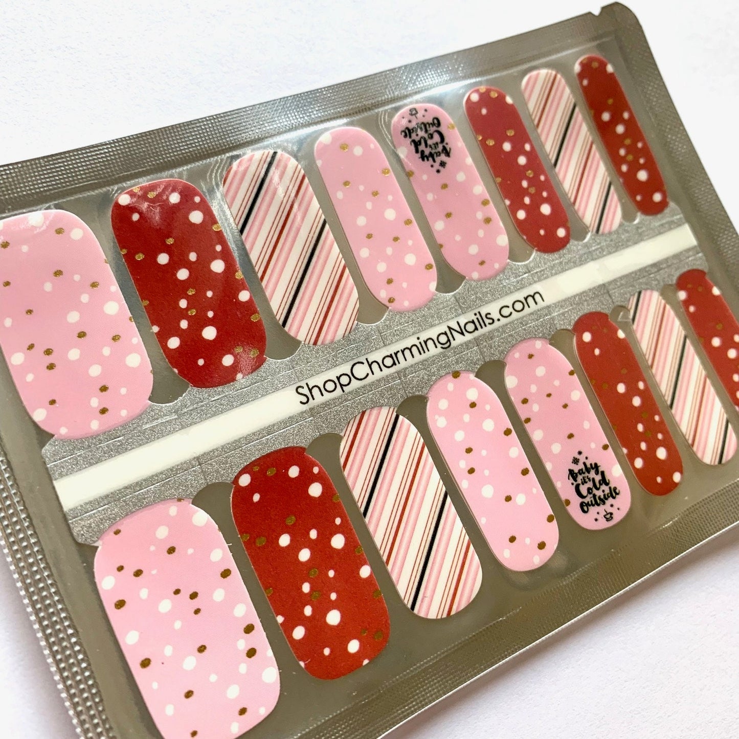 Winter Pink - Nail Polish Wrap - Nail Polish Sticker - Nail Art - Nail Wrap