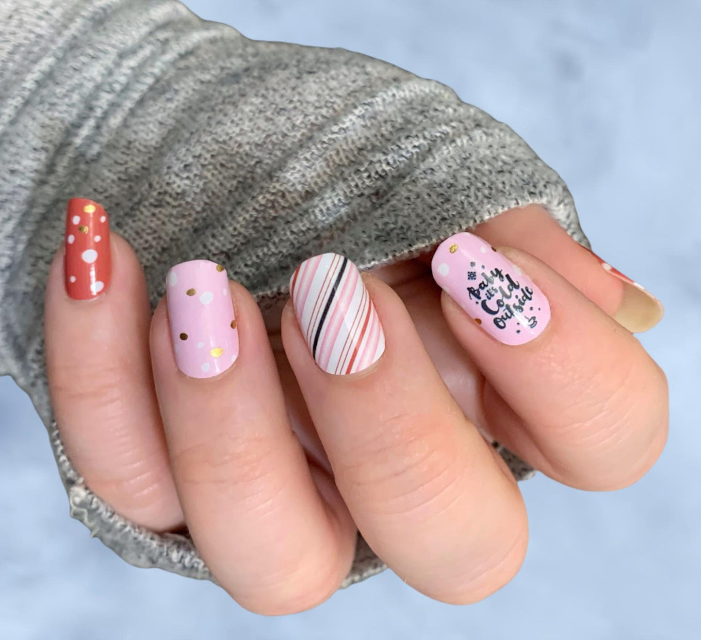 Winter Pink - Nail Polish Wrap - Nail Polish Sticker - Nail Art - Nail Wrap