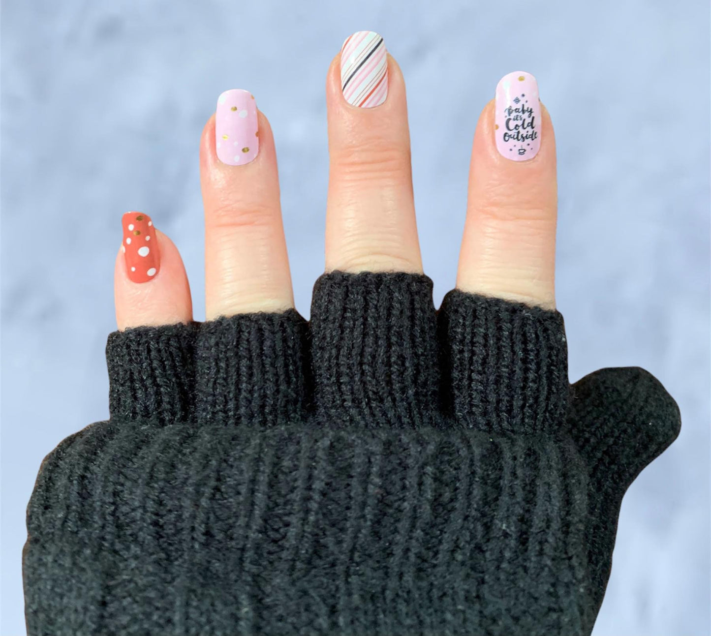 Winter Pink - Nail Polish Wrap - Nail Polish Sticker - Nail Art - Nail Wrap