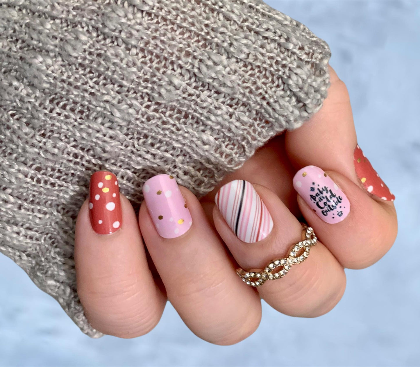 Winter Pink - Nail Polish Wrap - Nail Polish Sticker - Nail Art - Nail Wrap