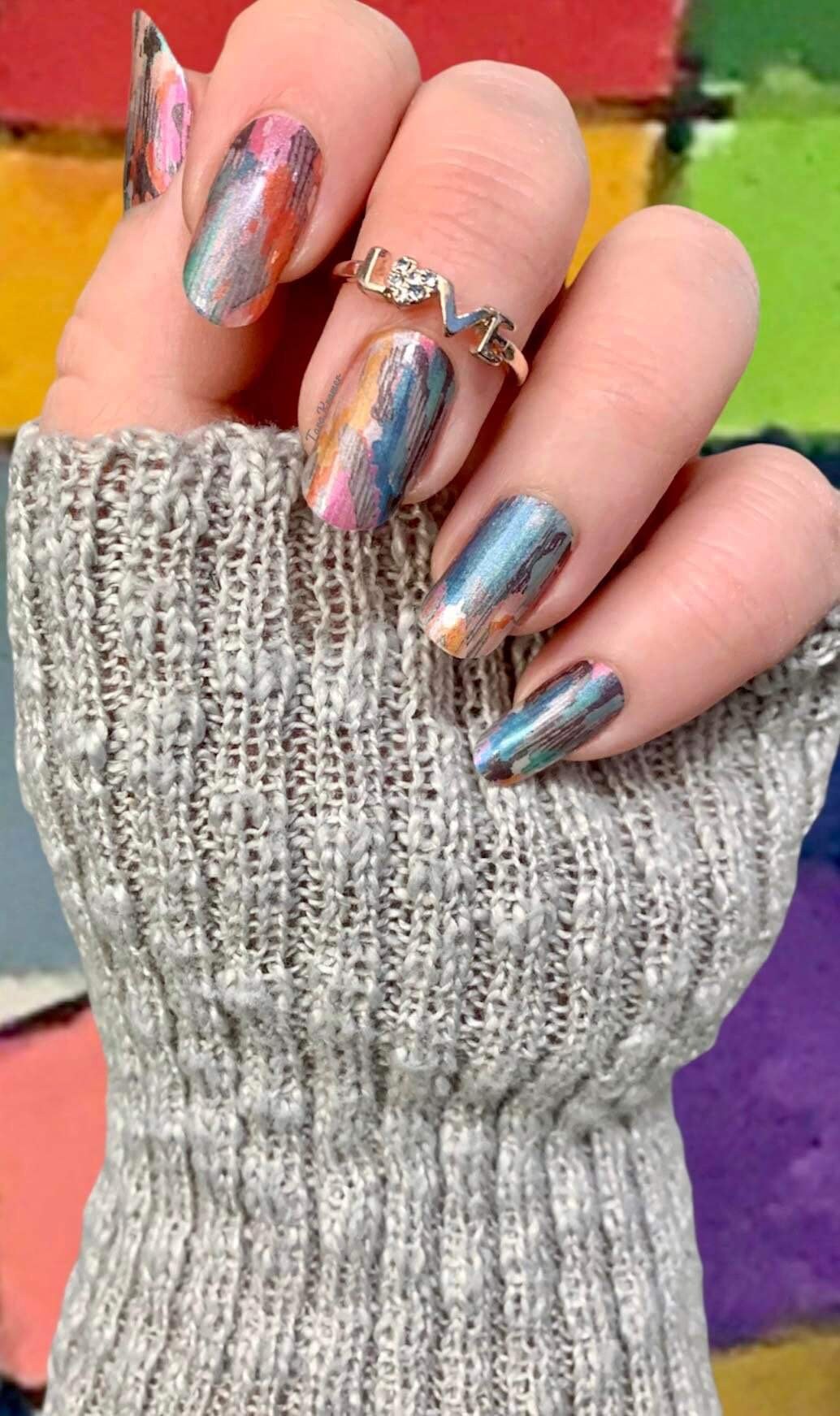 Distressed Pearl - Nail Wrap - Nail Sticker - Peel & Stick Nails