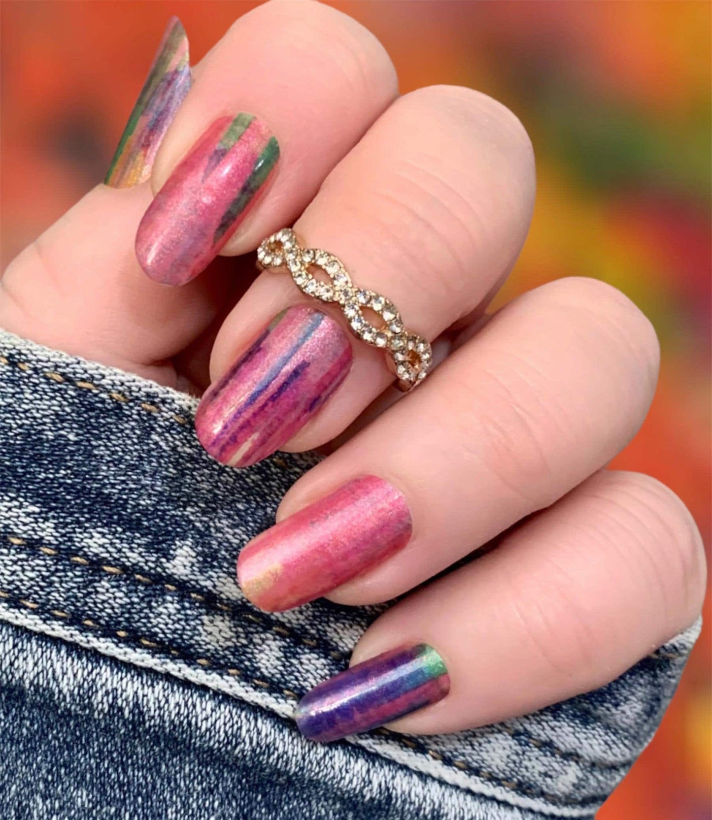 Bright Brushstrokes - Nail Wrap - Nail Sticker - DIY Nails - Stick On Nail Polish
