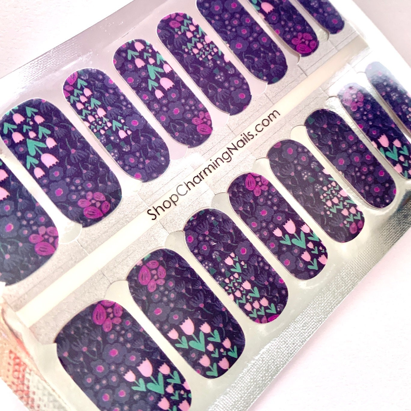 Purple Tulips - Nail Wrap - Nail Sticker - DIY Nails - Stick On Nail Polish