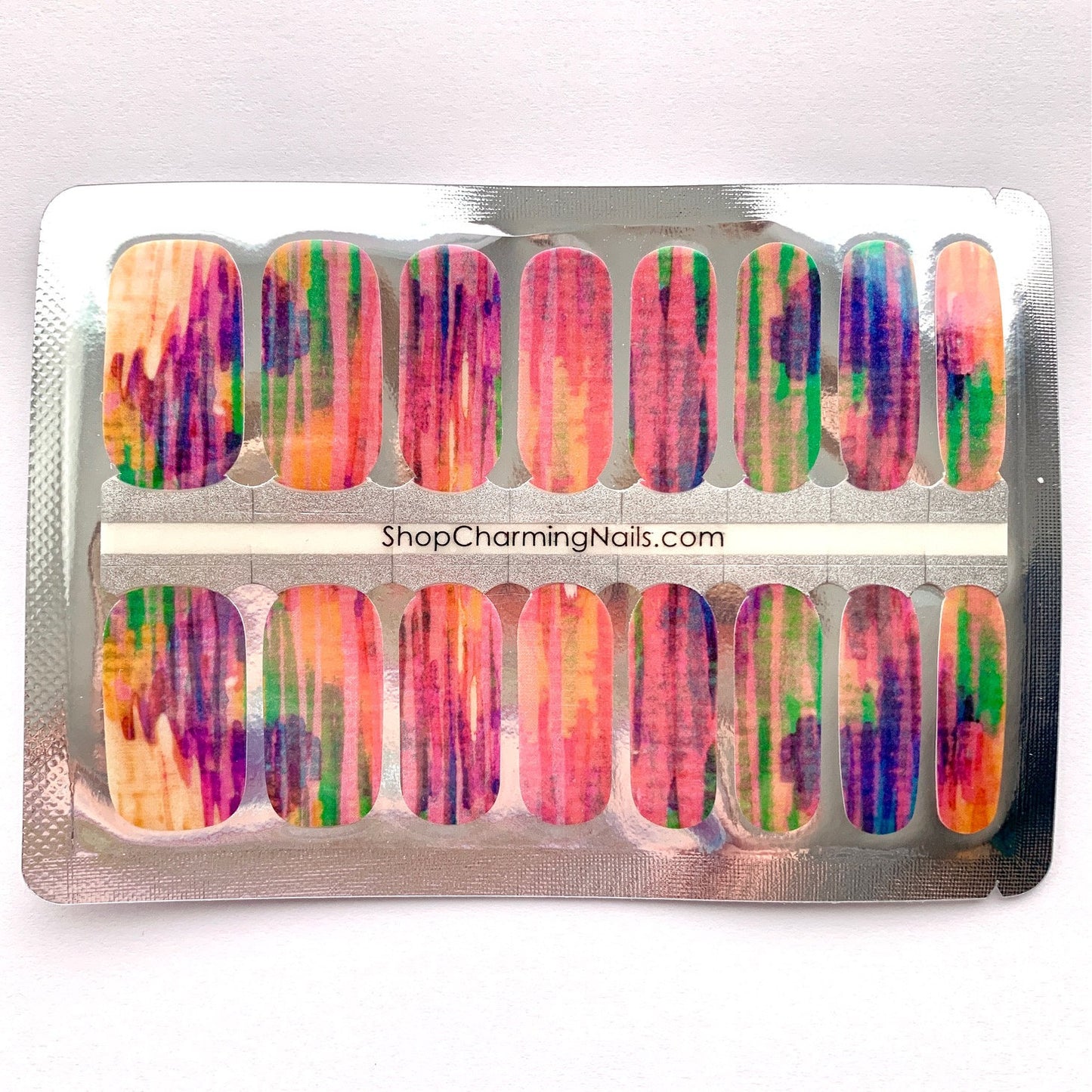 Bright Brushstrokes - Nail Wrap - Nail Sticker - DIY Nails - Stick On Nail Polish