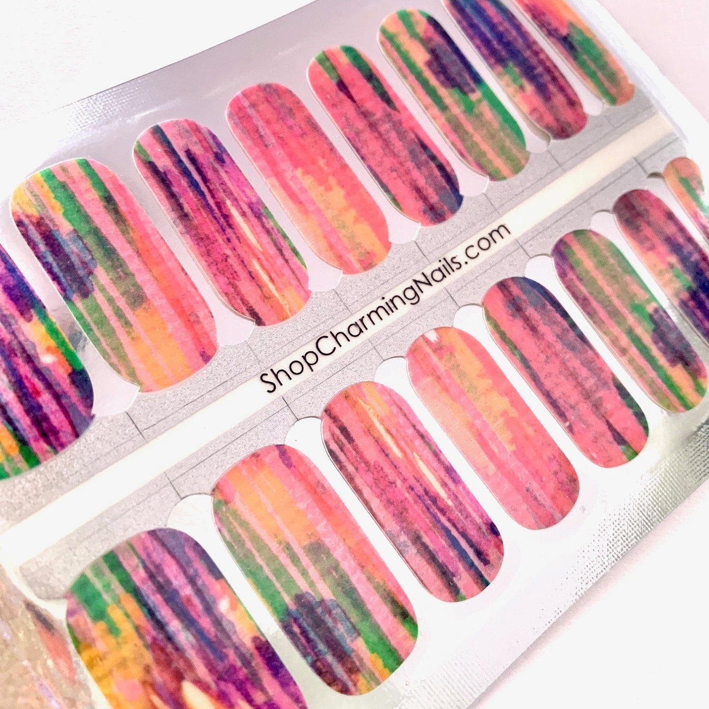 Bright Brushstrokes - Nail Wrap - Nail Sticker - DIY Nails - Stick On Nail Polish