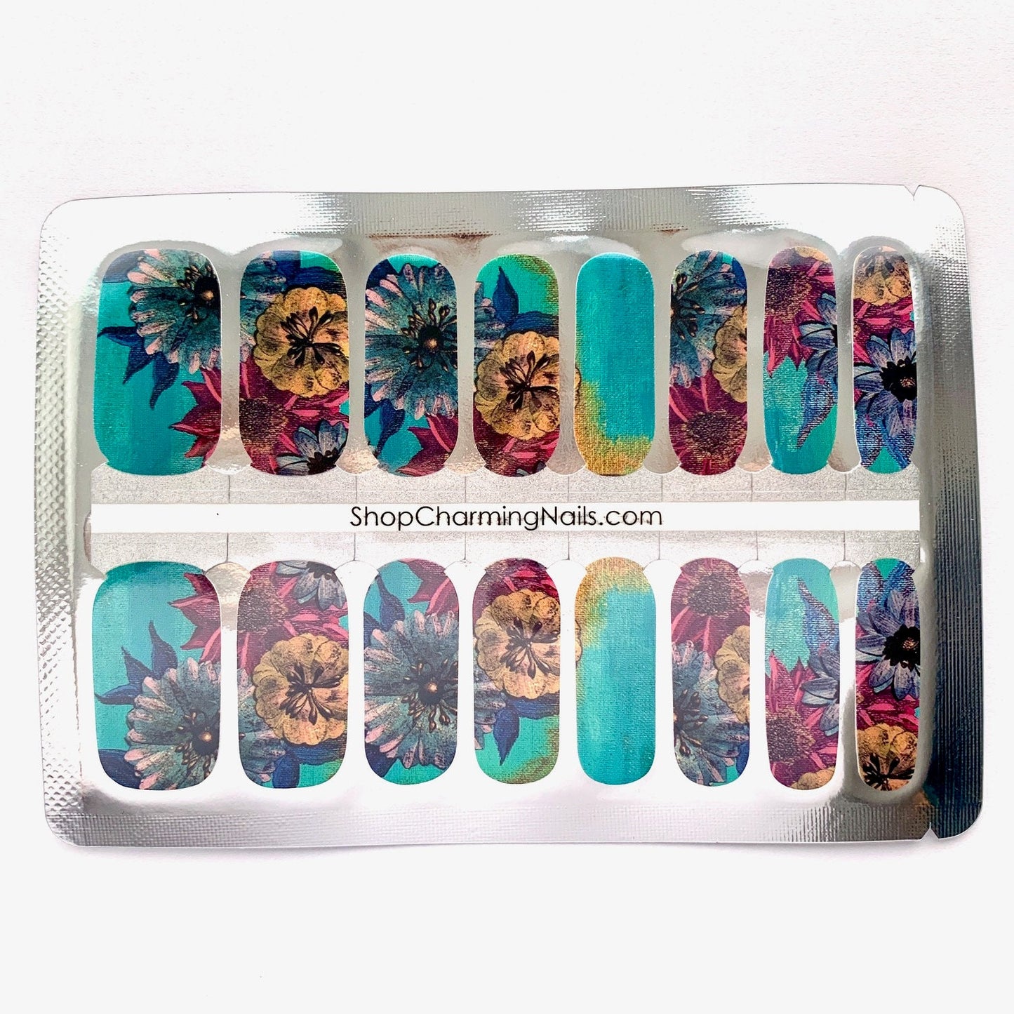 Distressed Flowers - Nail Wrap - Nail Polish Sticker - Peel and Stick Nails - Nail Wrap