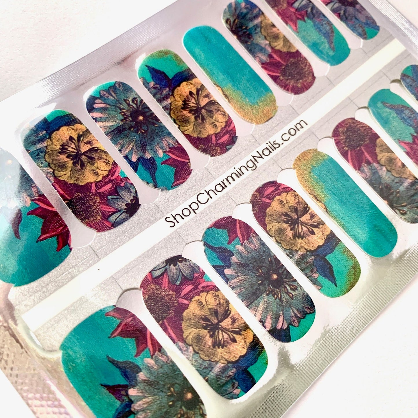 Distressed Flowers - Nail Wrap - Nail Polish Sticker - Peel and Stick Nails - Nail Wrap