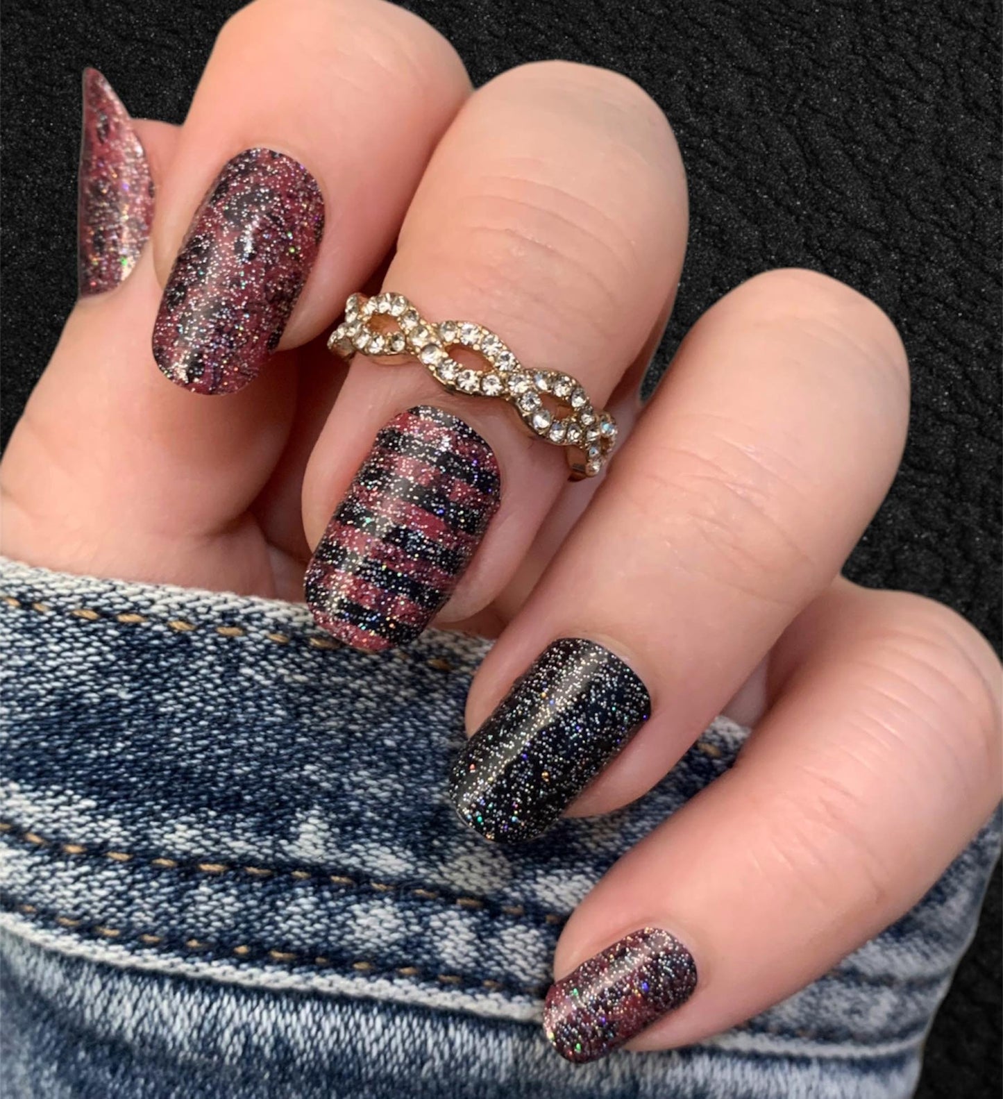 Gothic Glitter - Halloween Nail Wrap - Nail Polish Sticker - Peel and Stick Nails - Nail Wrap