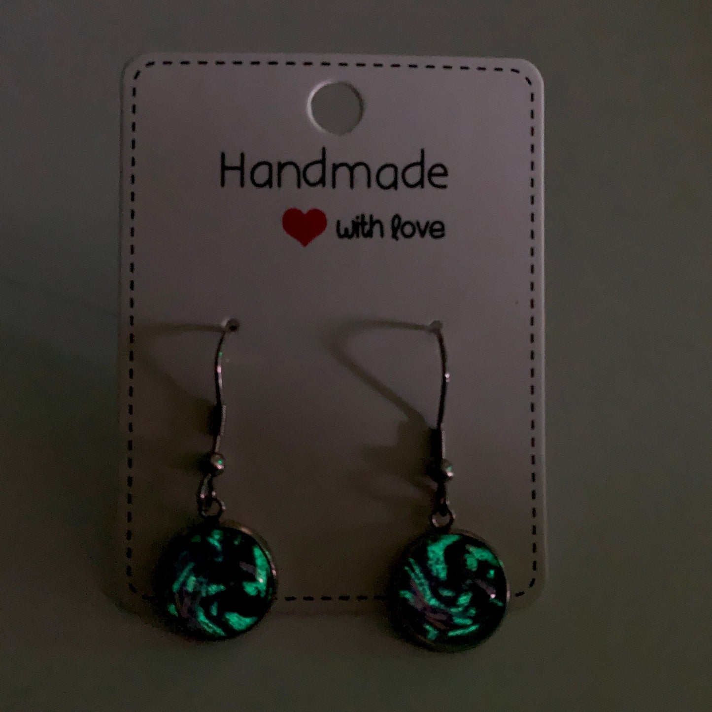 Marble Glow - Glow In The Dark Cabochon Earrings