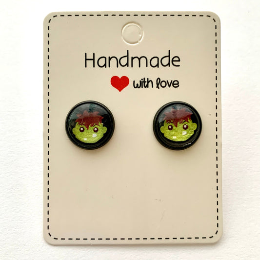 Frankenstein Halloween Cabochon Earrings