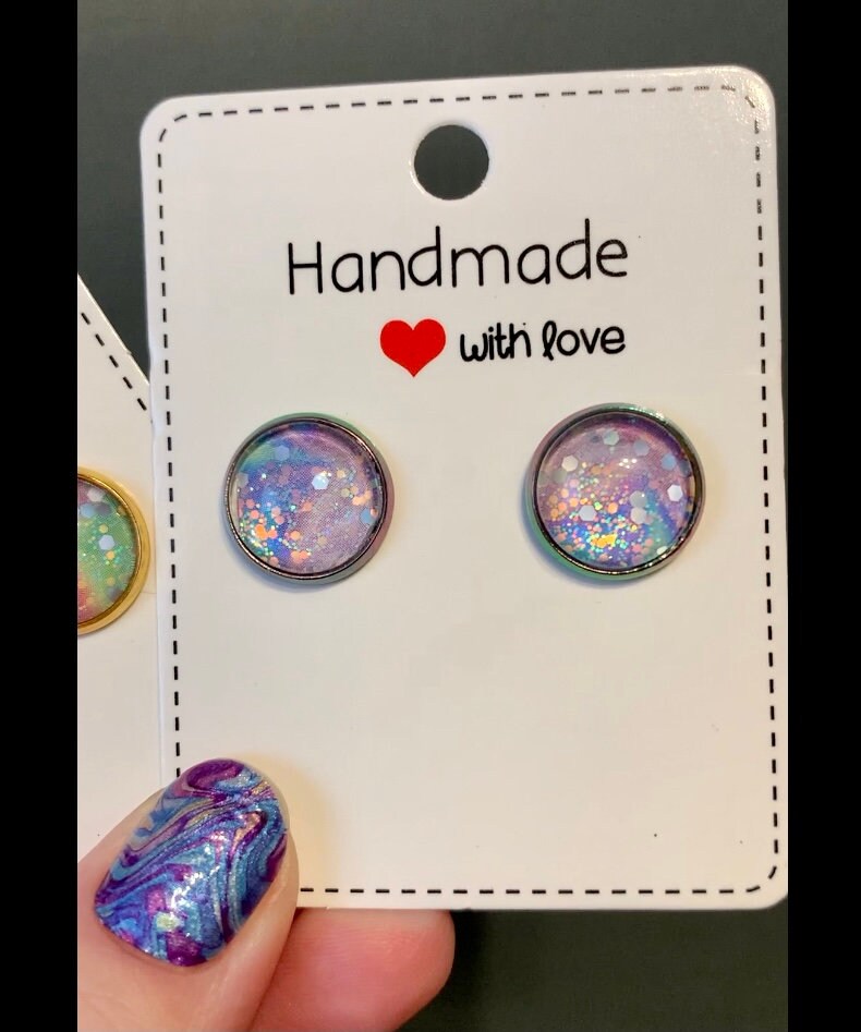 Glitter Bomb Rainbow Iridescent Earrings