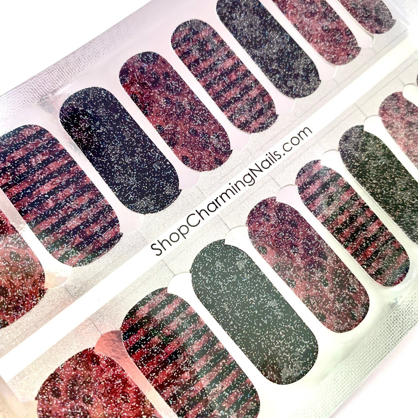 Gothic Glitter - Halloween Nail Wrap - Nail Polish Sticker - Peel and Stick Nails - Nail Wrap